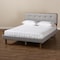 Baxton Studio Sofia Light Grey Upholstered and Walnut Wood Queen Size Platform Bed 167-9417-9441 - alternate 5